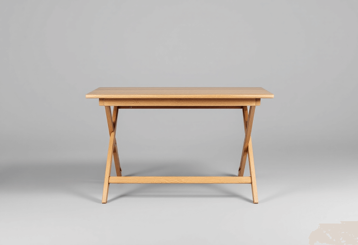 Table pliable en bois dans un studio
